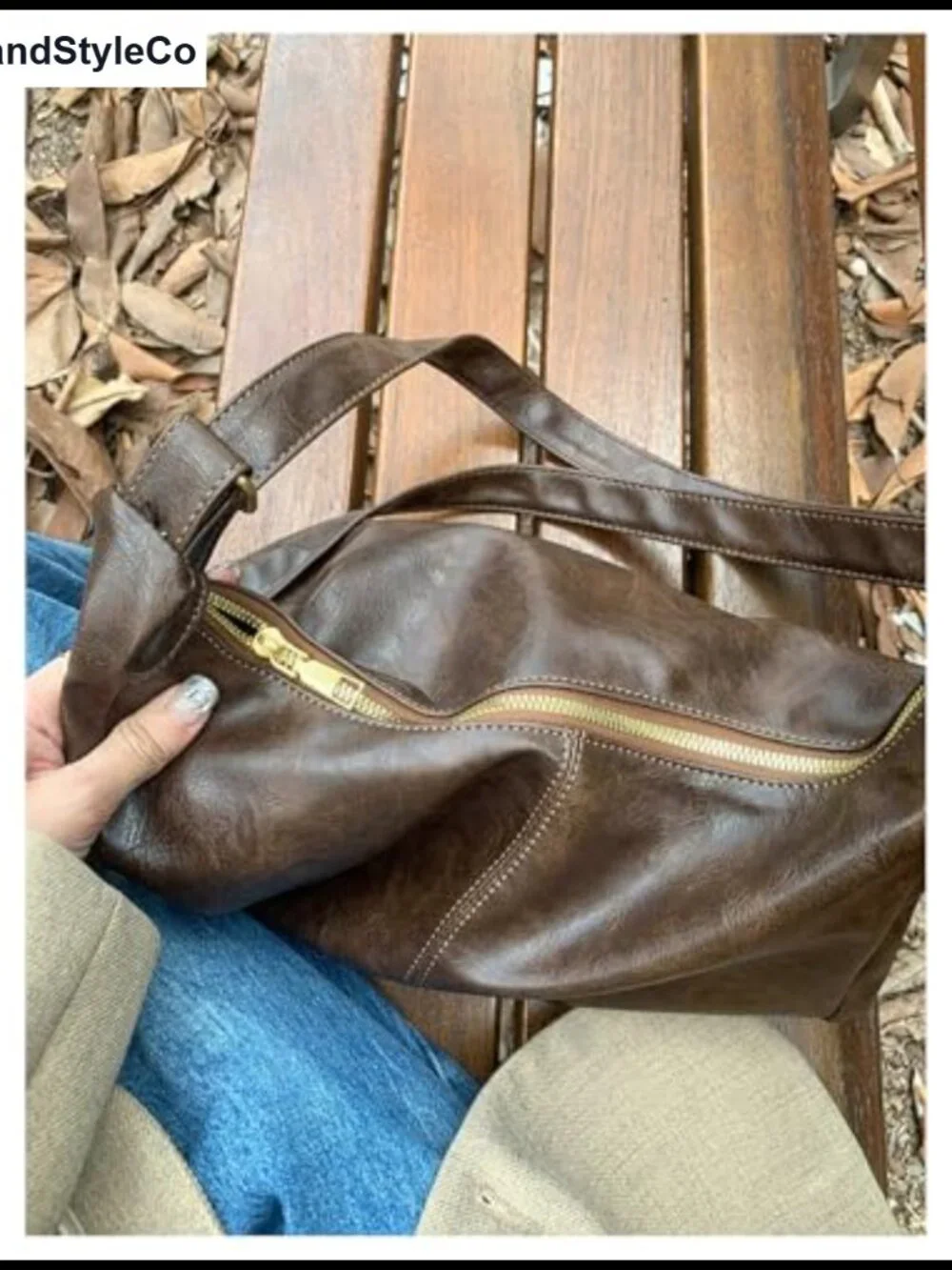 Women's Soft PU Leather Crossbody Hobo Bag Vintage Slouchy Zipper